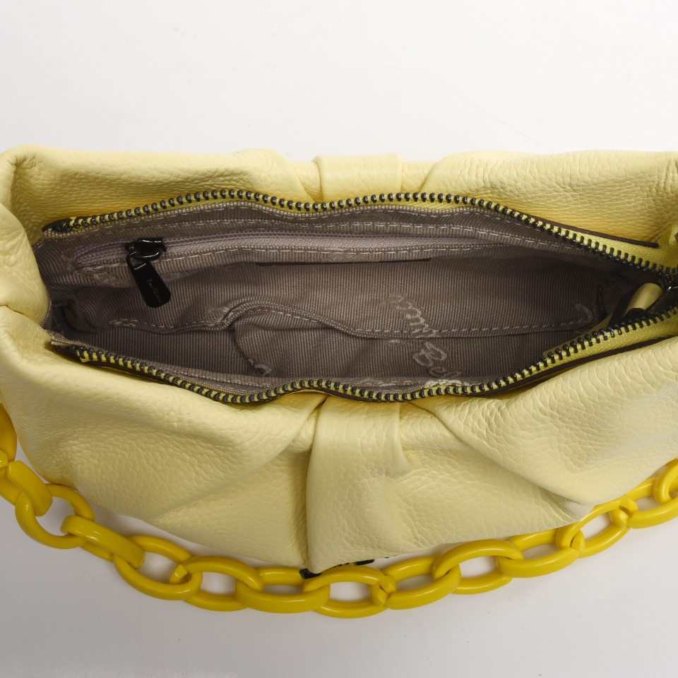 resm Hakiki Deri Açık Sarı Kadın Mini (Çapraz) Çanta