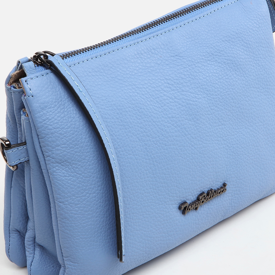 resm Hakiki Deri Açık Mavi Kadın Mini (Çapraz) Çanta