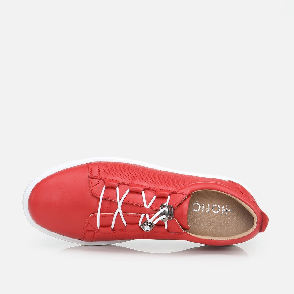 resm Hakiki Deri Kırmızı Kadın Spor Ayakkabı