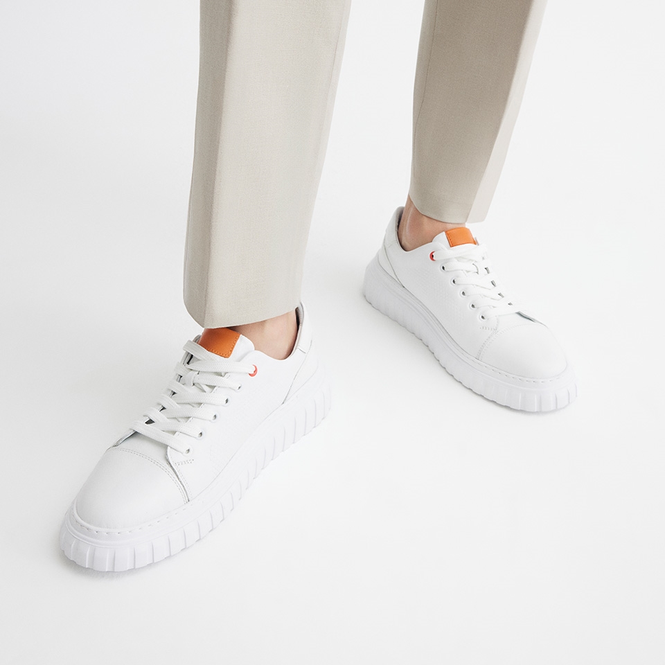 resm Hakiki Deri Beyaz Erkek Günlük Ayakkabı