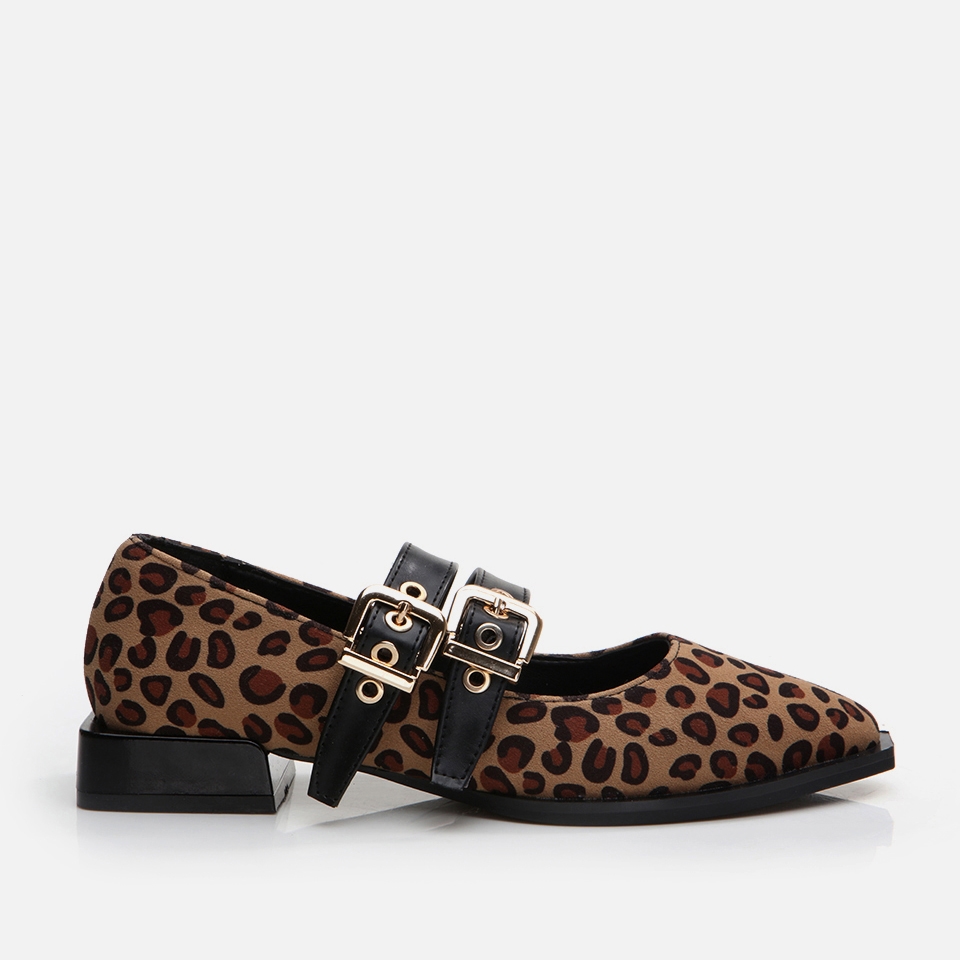 resm Mary Jane Leopar Desenli Kadın Loafer