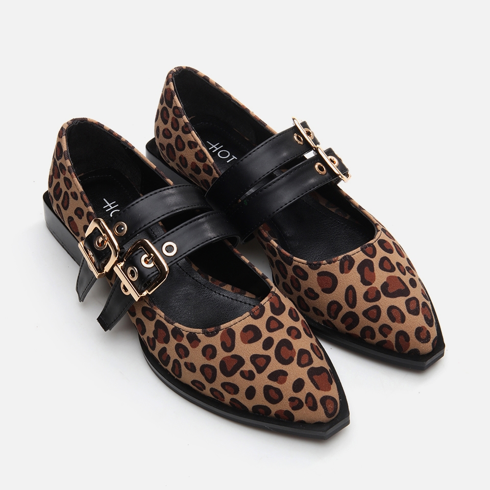 resm Mary Jane Leopar Desenli Kadın Loafer