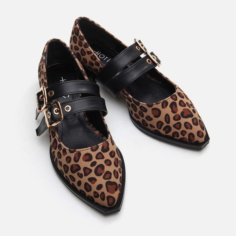 resm Mary Jane Leopar Desenli Kadın Loafer