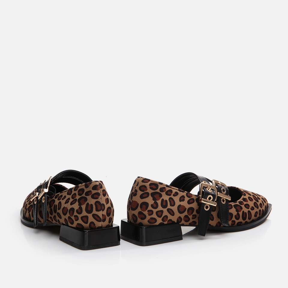 resm Mary Jane Leopar Desenli Kadın Loafer