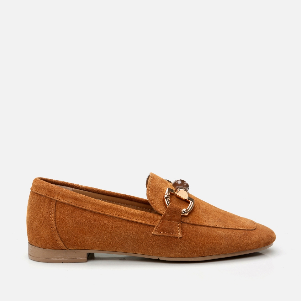 resm Hakiki Deri Camel Kadın Loafer