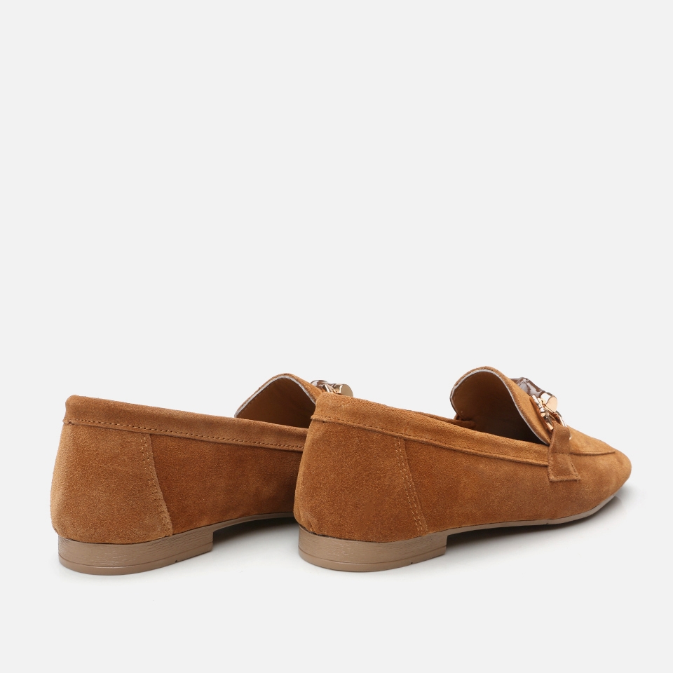 resm Hakiki Deri Camel Kadın Loafer