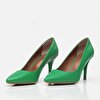resm Hakiki Deri Yeşil Kadın Stiletto
