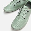 resm Hakiki Deri Mint Yeşili Yaya Kadın Günlük Ayakkabı