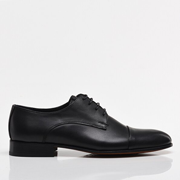 Resim Hakiki Deri Siyah Erkek Klasik Ayakkabı
