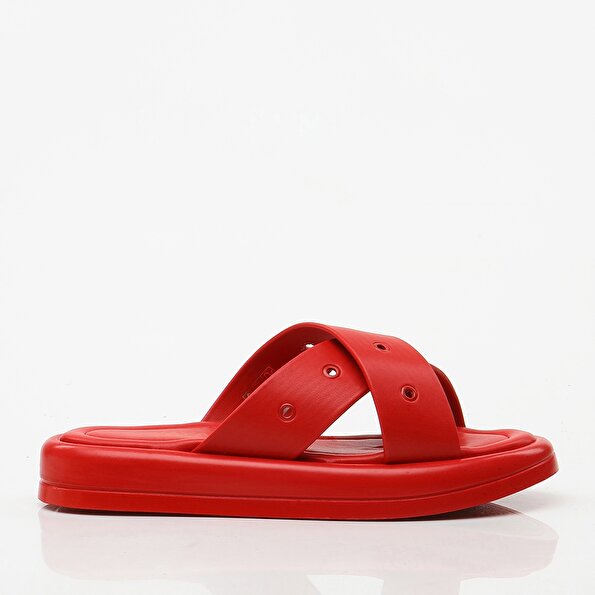 Resim Kırmızı Yaya Kadın Sandalet&Terlik