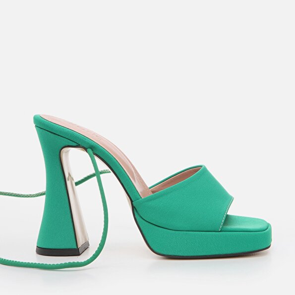 Resim  Yeşil Kadın Topuklu Sandalet